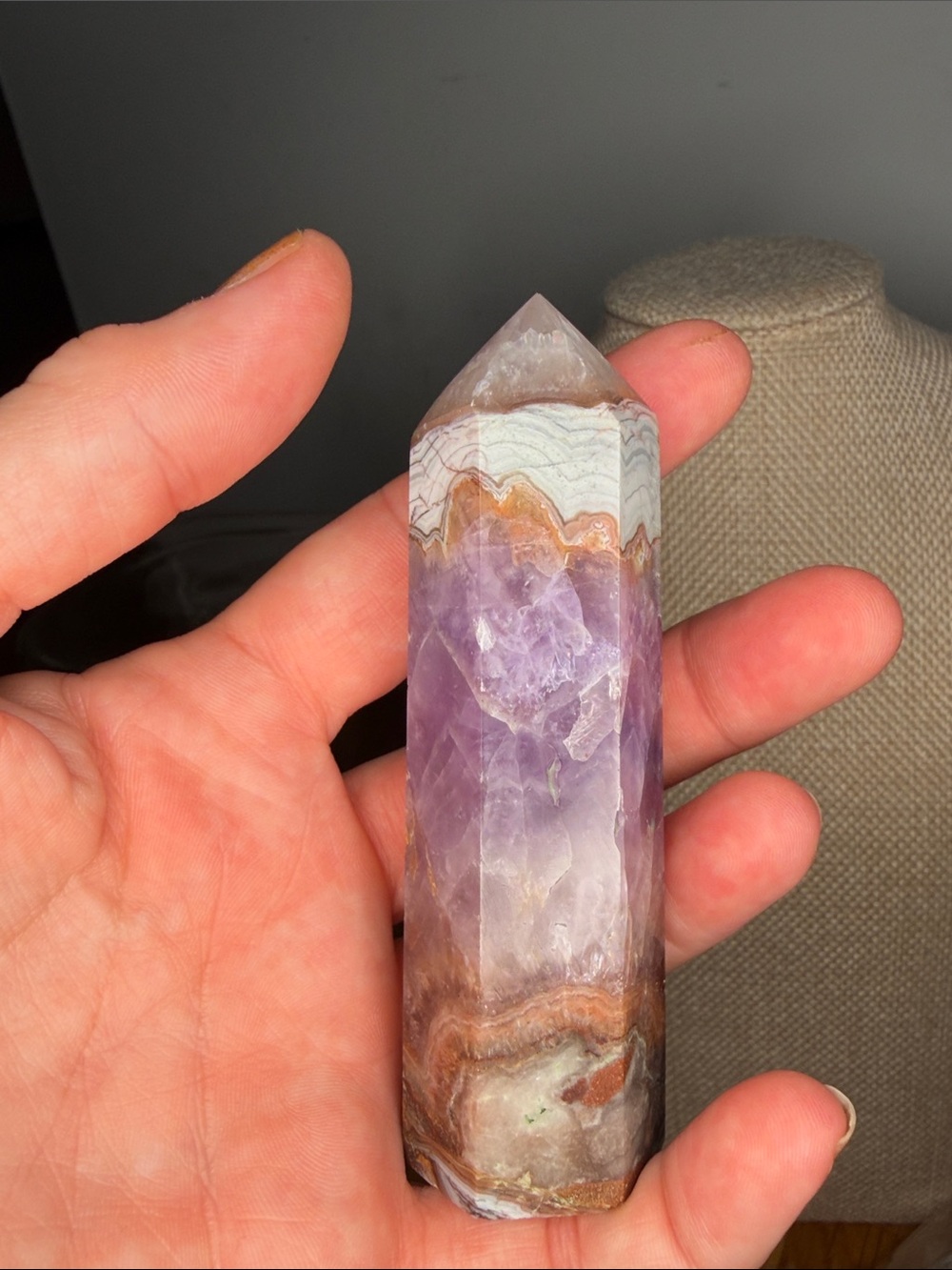 Natural Amethyst Crystal Point Tower